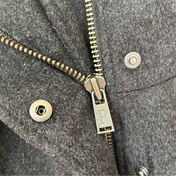 Pendleton Wool Pea Coat Charcoal Gray Zip Long Winter Jacket Fall - Picture 12 of 14